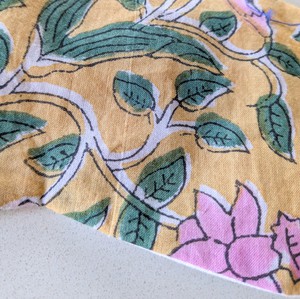 Block printed cotton sleep eye mask with drawstring pouch, ethically handmade in India from Shakti.ism