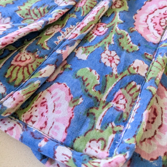 Blue Block-Printed Crossbody Mobile Phone Cell Phone Bag With Slim Pocket from Shakti.ism