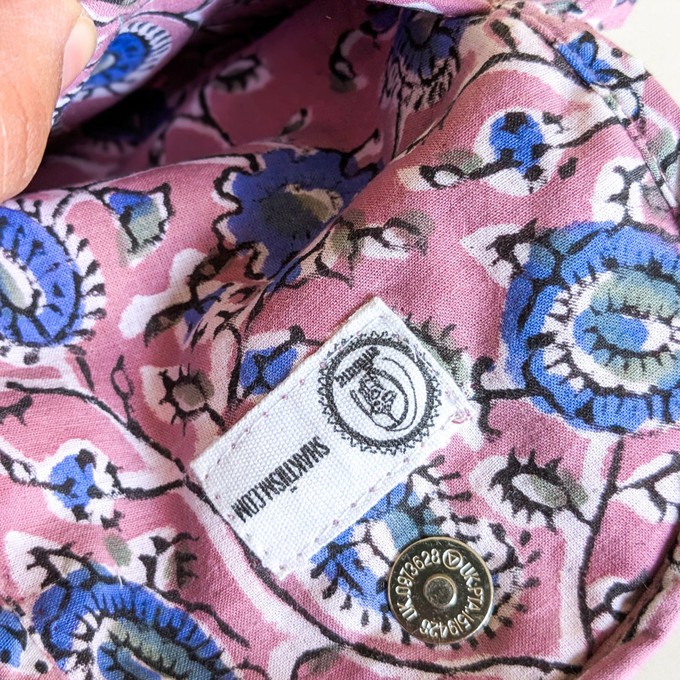 Lavender Block-Printed Crossbody Mobile Phone Cell Phone Bag With Slim Pocket from Shakti.ism