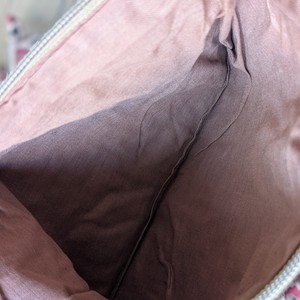 Quilted Sari Pouches: Beige Floral Pattern with Colourful Zipper from Shakti.ism