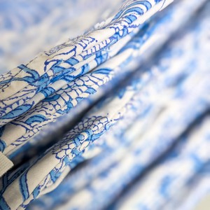 Quilted Block-Printed Zipper Pouch with Tassel from Shakti.ism