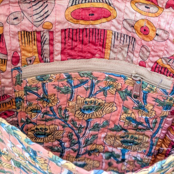 Quilted Block-Printed Cotton Crossbody Bag – Fair Trade Handmade Eco-Friendly Satchel from Shakti.ism