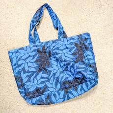 Large sari market tote bag, blue flowers via Shakti.ism