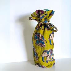 Eco Friendly Bottle Bags, Reusable Kalamkari Cotton Bottle Gift Bags, Ethically Handmade in India via Shakti.ism