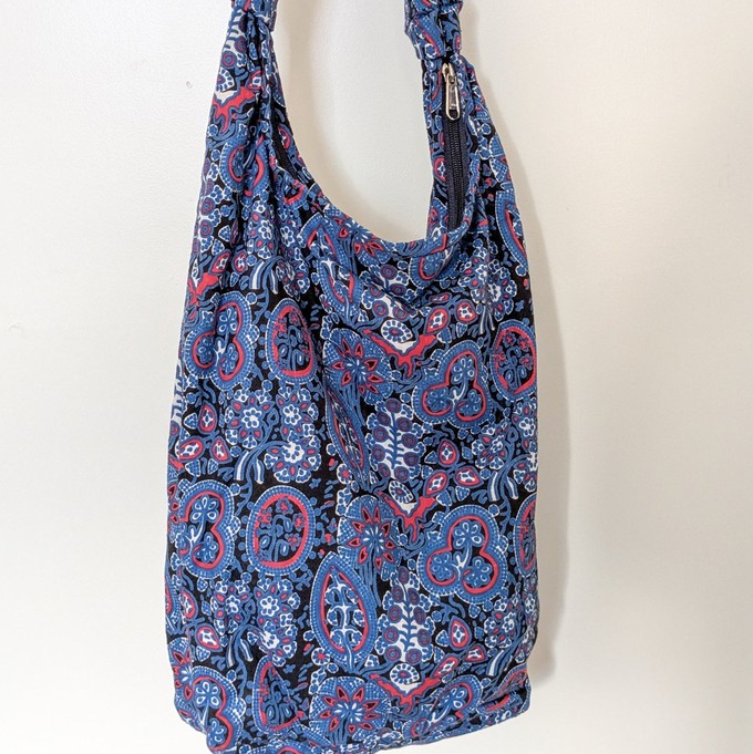 Vibrant crossbody sling handbag with knotted strap from Shakti.ism
