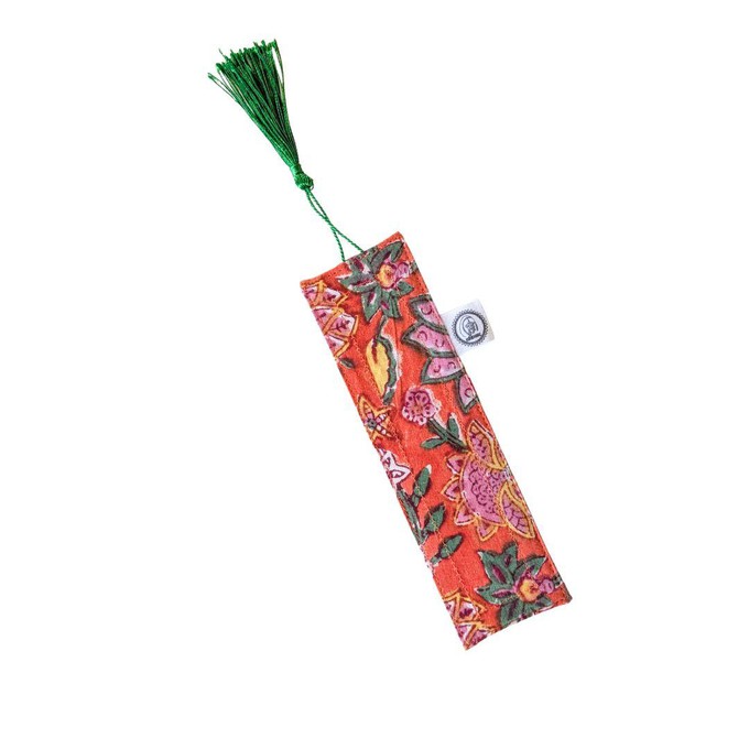 Block Printed Fabric Bookmarks with Tassel, Ethically Handmade in India from Shakti.ism