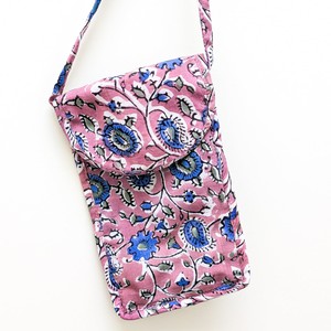 Lavender Block-Printed Crossbody Mobile Phone Cell Phone Bag With Slim Pocket from Shakti.ism