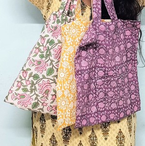 Block Printed Cotton Tote Bag: Ethically Handmade in India from Shakti.ism