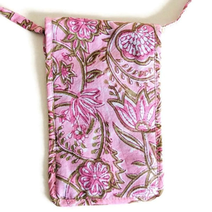 Block-Printed Crossbody Mobile Phone Cell Phone Bag With Slim Pocket from Shakti.ism