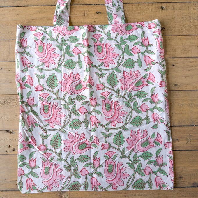 Block Printed Cotton Tote Bag: Ethically Handmade in India from Shakti.ism