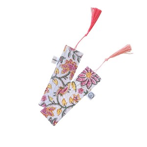 Block Printed Fabric Bookmarks with Tassel, Ethically Handmade in India from Shakti.ism