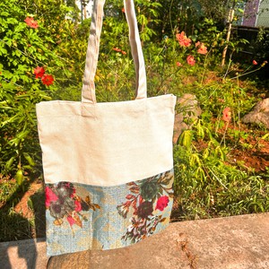 Half sari, half cotton tote bag, ethically handmade in India from Shakti.ism