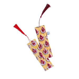 Block Printed Fabric Bookmarks with Tassel, Ethically Handmade in India from Shakti.ism