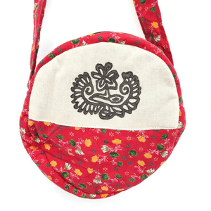 Round sari shoulder bag from Shakti.ism