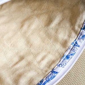 Quilted Block-Printed Zipper Pouch with Tassel from Shakti.ism