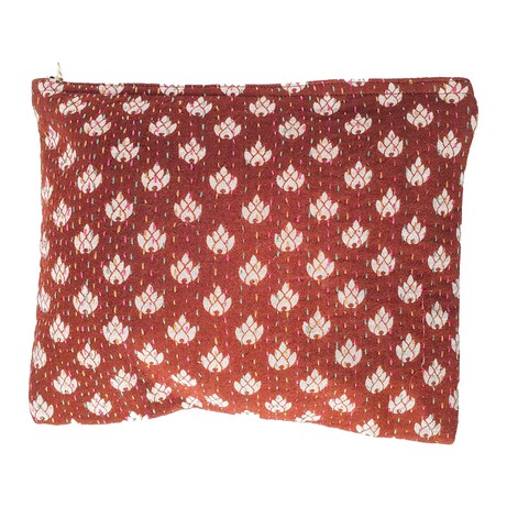 Upcycled sari clutch with kantha stitch from Shakti.ism