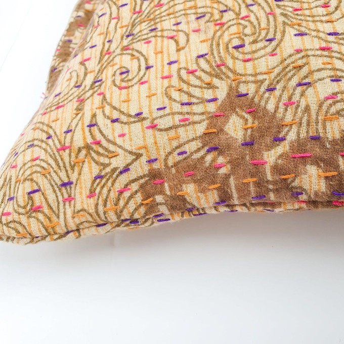 Upcycled sari clutch with kantha stitch from Shakti.ism