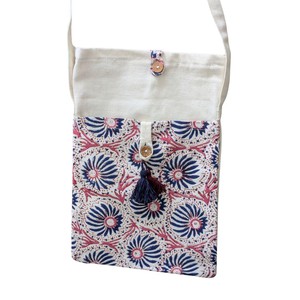Handmade Fold-over Cotton Canvas Crossbody Sling Bag from Shakti.ism