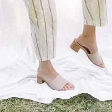 Jane Off White Mules via Sharon Woods