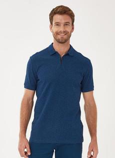 Polo Shirt Zipper Dark Blue via Shop Like You Give a Damn