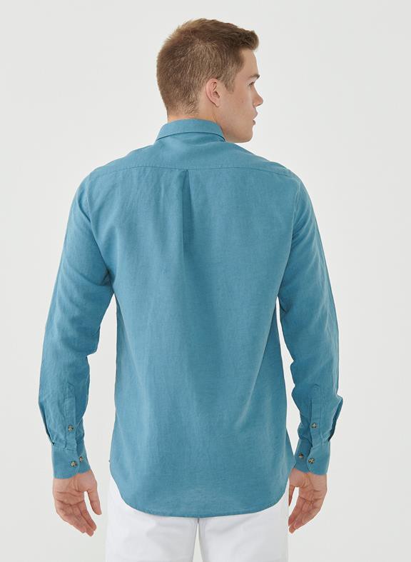 Shirt Linen Organic Cotton Blue from Shop Like You Give a Damn