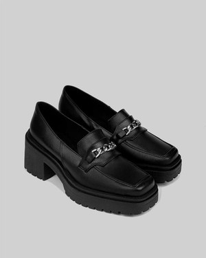 Squared Chunky Loafers Black from Shop Like You Give a Damn