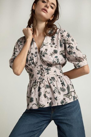 Blouse Lillmor Tropic Cheetah Light Pink from Shop Like You Give a Damn