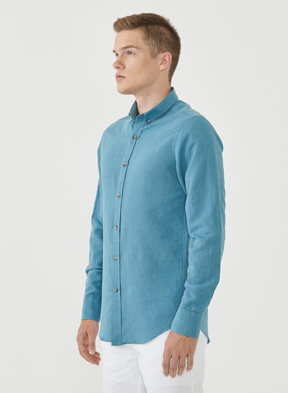 Shirt Linen Organic Cotton Blue from Shop Like You Give a Damn