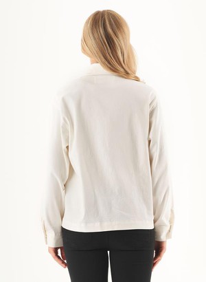 Shirt Jacket Organic Cotton Blend White from Shop Like You Give a Damn