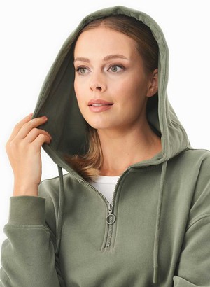 Sweat Hoodie Organic Cotton Mid Olive from Shop Like You Give a Damn