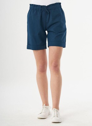 Paperbag Shorts Linen Blend Dark Blue from Shop Like You Give a Damn