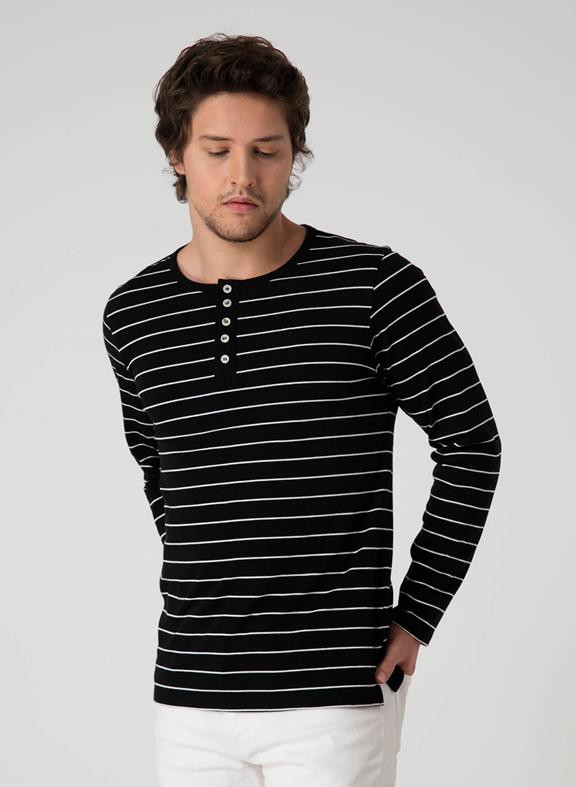 T-Shirt Longsleeve Striped Black from Shop Like You Give a Damn