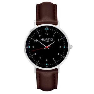 Moderno Vegan Leather Watch Silver, Black & Chestnut from Shop Like You Give a Damn