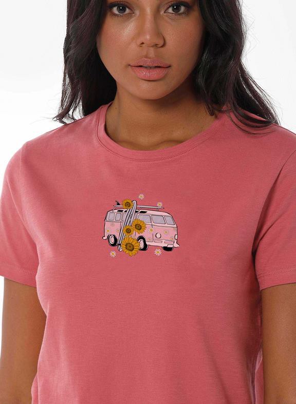 T-Shirt Bus Print Pink from Shop Like You Give a Damn