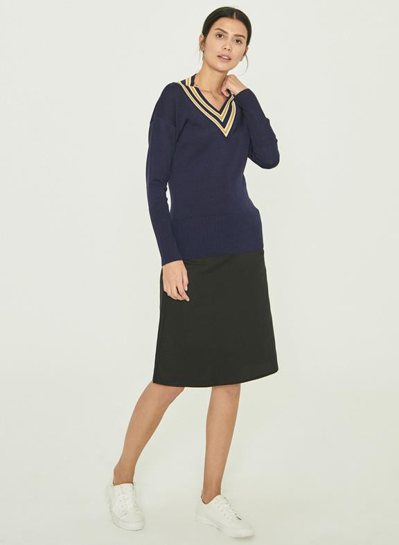 Sweater Striped V-Neck Navy from Shop Like You Give a Damn