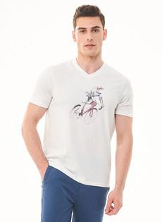 T-Shirt Bicycle Print White via Shop Like You Give a Damn