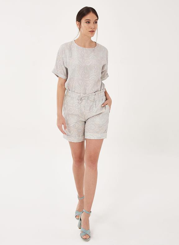 Paperbag Shorts Print Light Grey from Shop Like You Give a Damn