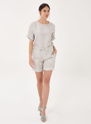 Paperbag Shorts Print Light Grey from Shop Like You Give a Damn