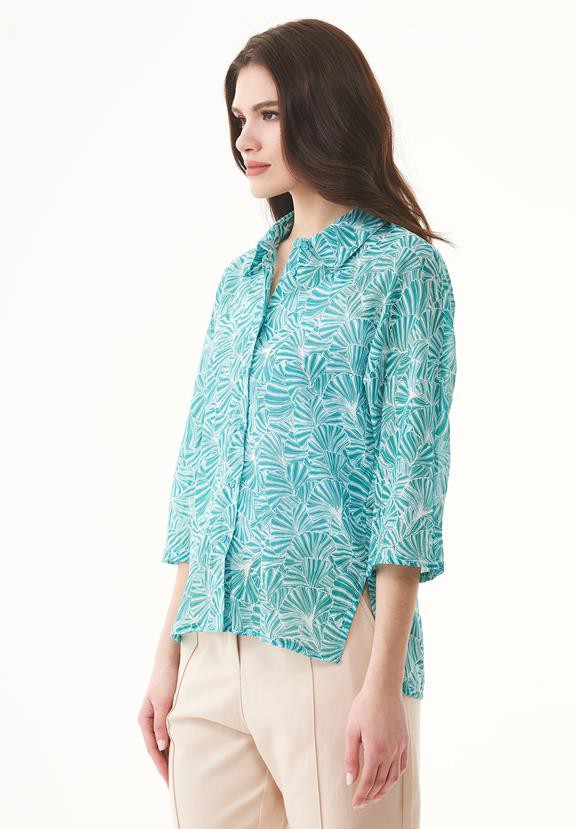 Voile Blouse Flower Emerald Blue from Shop Like You Give a Damn