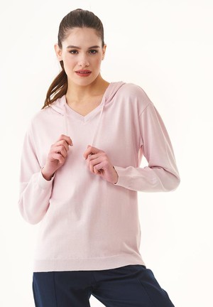 Hoodie Fine Knit Soft Pink from Shop Like You Give a Damn