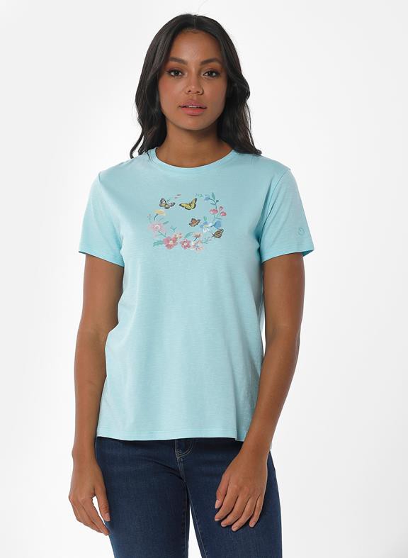 T-Shirt Butterflies Print Blue from Shop Like You Give a Damn