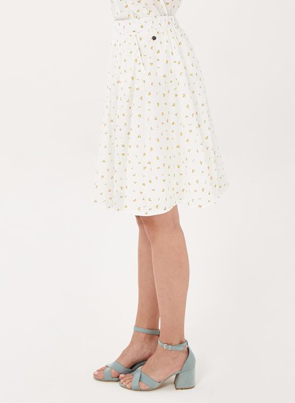 Midi Skirt Yellow Print White from Shop Like You Give a Damn