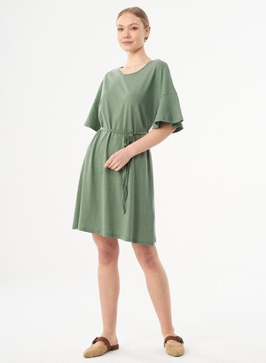 Jersey Dress Organic Cotton Linen Green from Shop Like You Give a Damn
