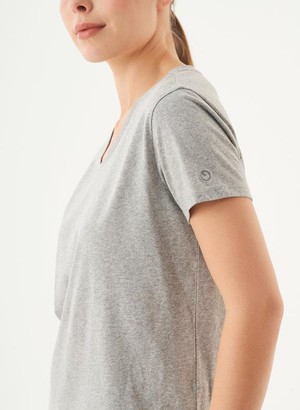 T-Shirt V-Neck Tuba Gray Melange from Shop Like You Give a Damn