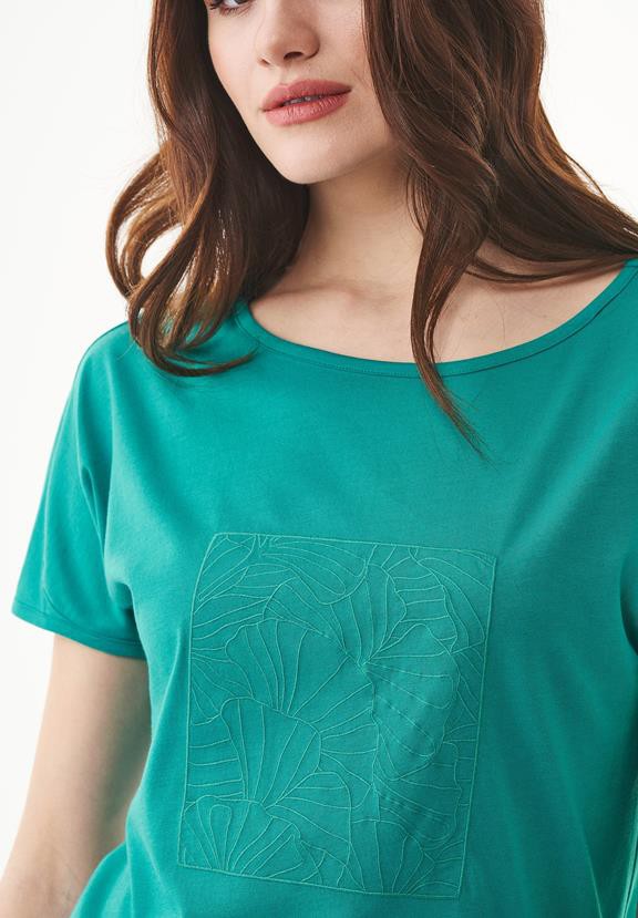 T-Shirt With Embroidery Emerald from Shop Like You Give a Damn