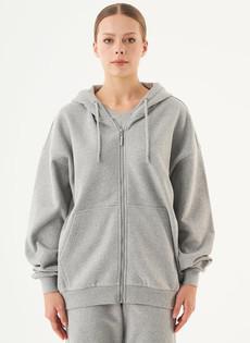 Sweat Cardigan Jale Light Grey via Shop Like You Give a Damn