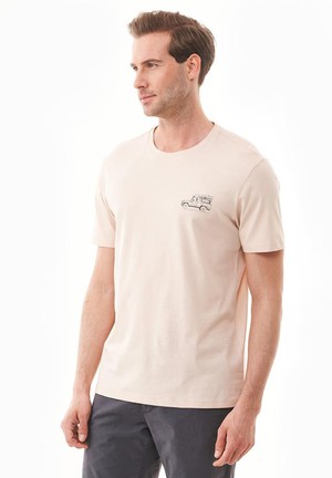 T-Shirt With Wagon Print Birch Brown from Shop Like You Give a Damn