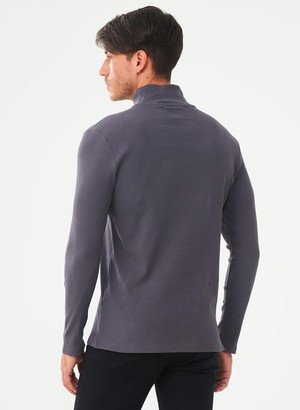 Ribbed Long Sleeve Turtleneck Shirt Grey from Shop Like You Give a Damn