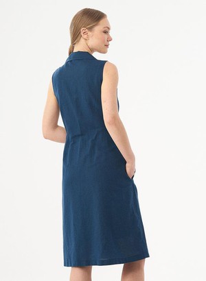 Shirt Dress Linen Organic Cotton Blue from Shop Like You Give a Damn