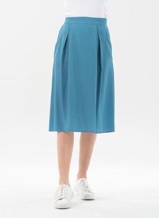 Pleated Midi Skirt Blue via Shop Like You Give a Damn